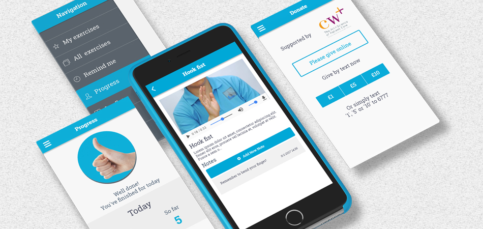 CW+ Hand Therapy health app screenshots
