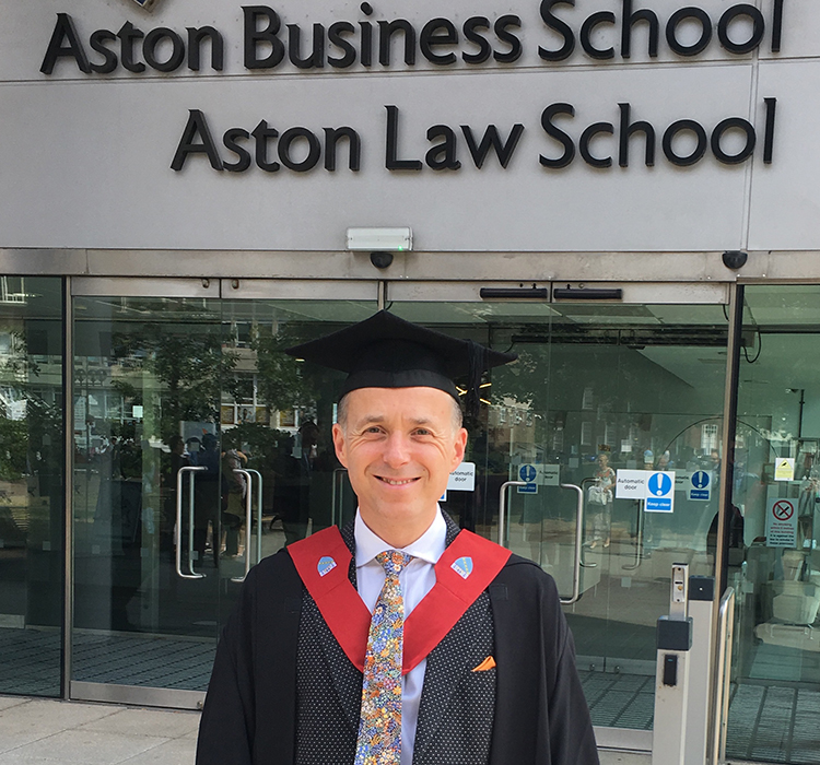 Ollie Leggett graduates from Aston Business School with a MBA