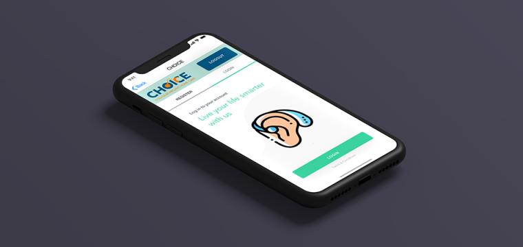 University of Southampton Auditory Implant Service CHOICE app shown on a mobile phone