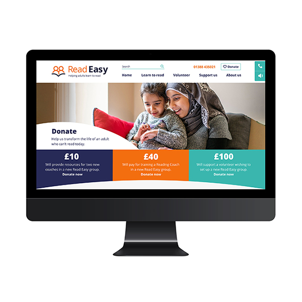 Donation page of Read Easy website