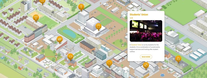 Interactive web app for university outreach in schools