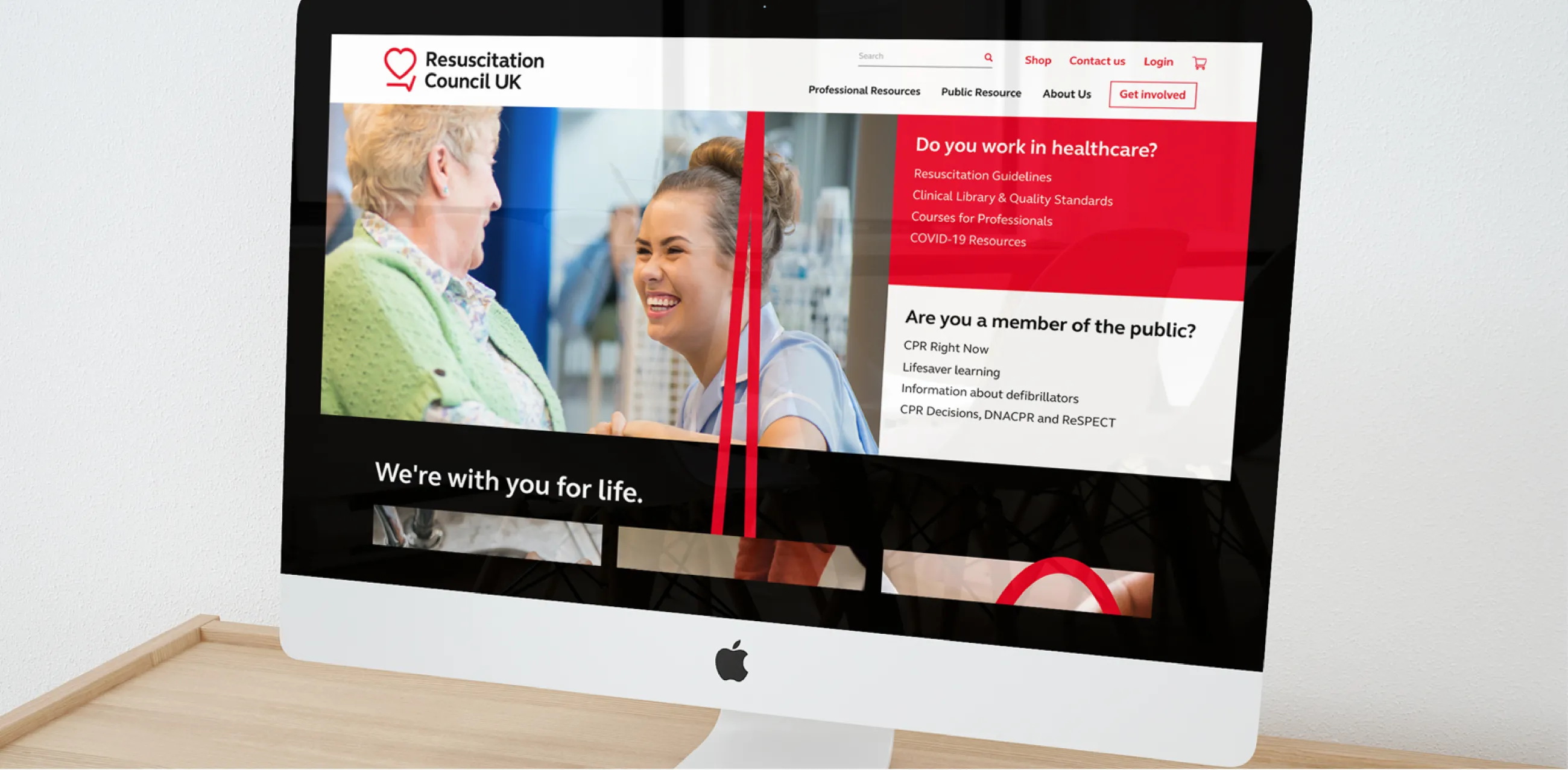 Resuscitation Council UK website shown on desktop monitor